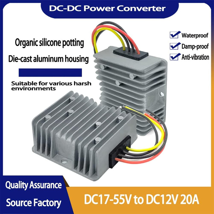 Outdoor Landscape Lighting LED 12V Low Voltage TSD Step Down Low Voltage Converter from DC17-55 Input to 12V 10A/15A/20A Output – DC Voltage Converter for Cars, Trucks, Boats Low Voltage Transformer IP67 Waterproof