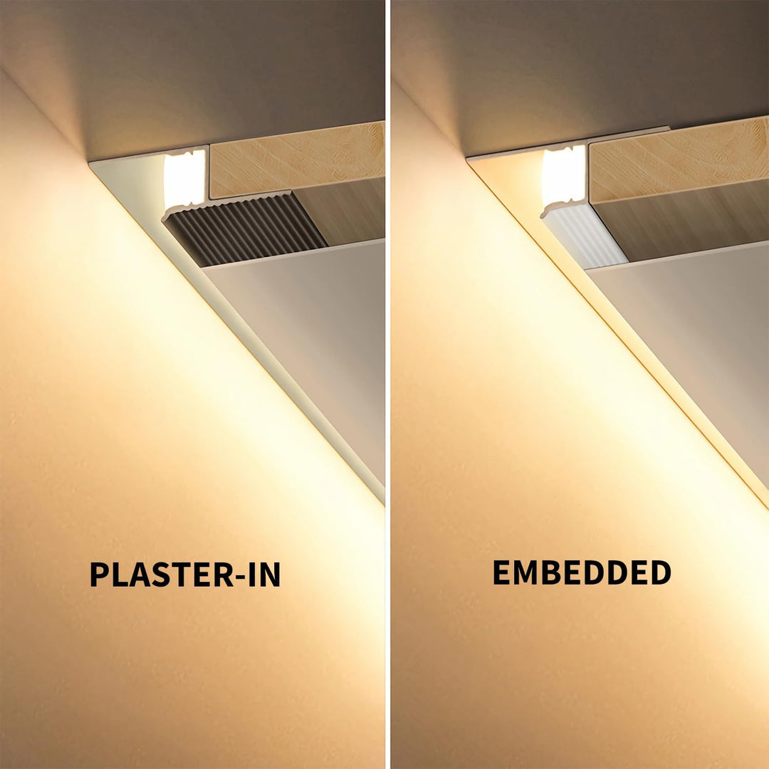 Outdoor Landscape Lighting LED 12V Low Voltage AC16 Suspended Ceiling T-Type Aluminum Channel with 3.3FT/1M For Max Inner 9.6mm Width LED Strip Lights Pack of 5/10/20