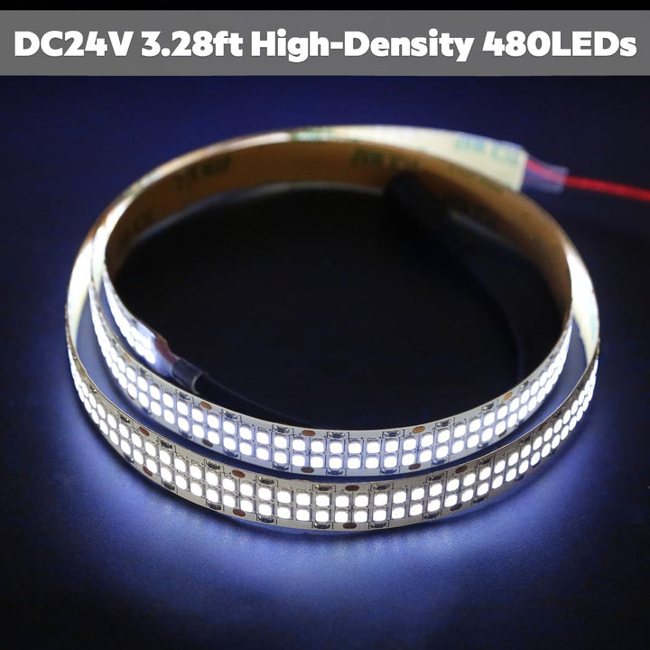 Outdoor Landscape Lighting LED 12V Low Voltage SL14 Dotted DC24V 365 nm High-Intensity UV 1M Double-Row 480 LED 22W Strip Light for Resin Curing, Fluorescence, Inspection LED Strip Lights Low Voltage Tape Light Indoor IP20