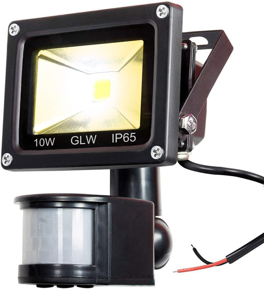 Outdoor Landscape Lighting LED 12V Low Voltage 10W 12V Low Voltage AC/DC IP65 Waterproof 10W Mini LED Outdoor Security Floodlights with PIR and Motion Sensor 3000K Warm White