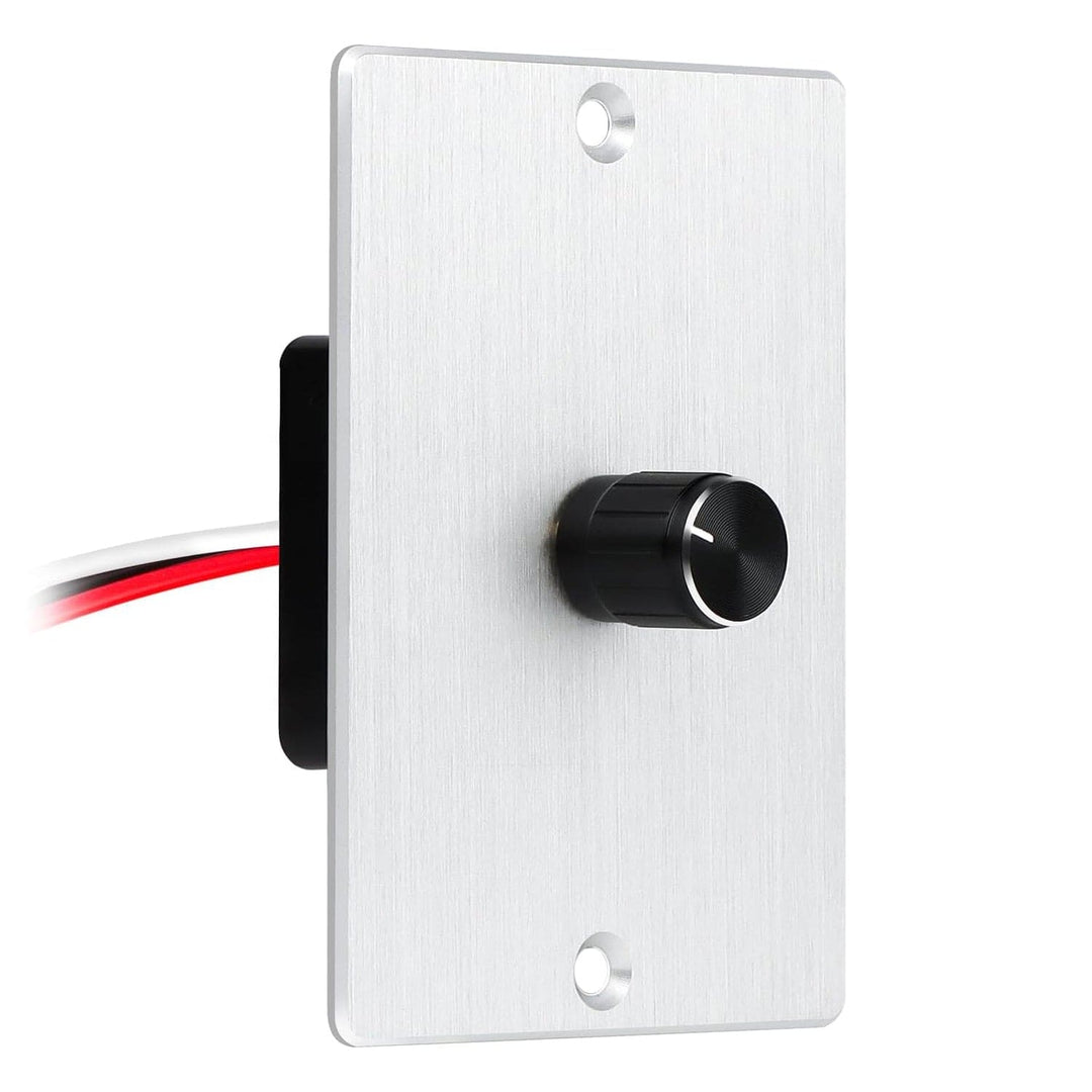 Outdoor Landscape Lighting LED 12V Low Voltage 12V/24V Low Voltage LED Dimmer Switch - Rotary Knob PWM Dimming, 180W Max for Strip & Landscape Lights Silver