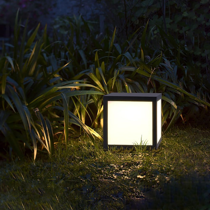 Outdoor Landscape Lighting LED 12V Low Voltage CPLA04 Modern Pillar Lamp Post Light with Tempered Glass Shade Fence Deck Cap Lantern with E26 9W 3000K 110V AC Line Voltage Stainless Steel LED IP55 Waterproof, Electric-Powered, Low-Voltage E26 LED Compatible