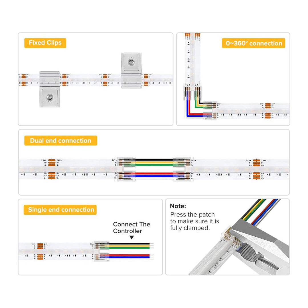 Outdoor Landscape Lighting LED 12V Low Voltage SLD29 Dotless Linear LED RGB CCT Color Changing and Tunable White 16.4ft (5M) 5.5W/ft COB Strip Lights IP20/IP67 Low Voltage 12mm DC24V Tape Light