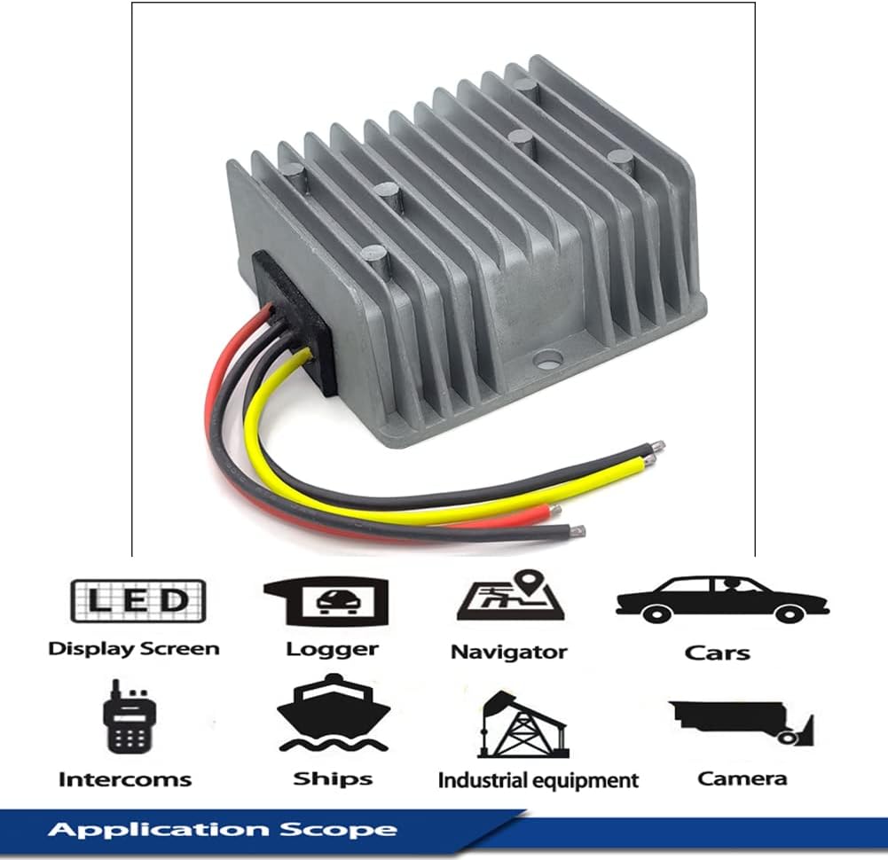 Outdoor Landscape Lighting LED 12V Low Voltage TSD Step Down Low Voltage Converter from DC17-55 Input to 12V 10A/15A/20A Output – DC Voltage Converter for Cars, Trucks, Boats Low Voltage Transformer IP67 Waterproof