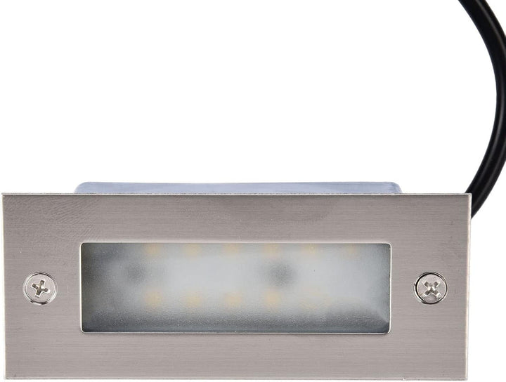 Outdoor Landscape Lighting LED 12V Low Voltage STSH01 Line Voltage 120V Outdoor Recessed Brick Wall Light 3W 3000K Warm White Integrated LED Step/Stair Lighting Fixture