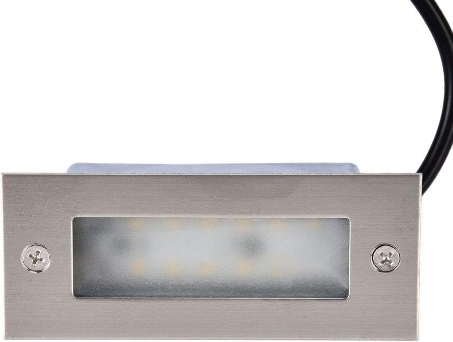 Outdoor Landscape Lighting LED 12V Low Voltage STSH01 Line Voltage 120V Outdoor Recessed Brick Wall Light 3W 3000K Warm White Integrated LED Step/Stair Lighting Fixture