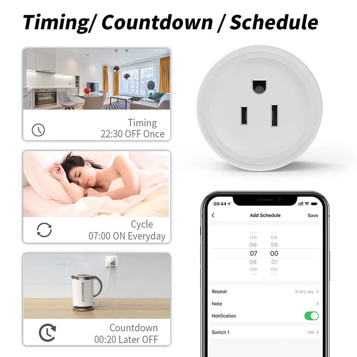 Outdoor Landscape Lighting LED 12V Low Voltage TM03 Plug-In Indoor Digital Smart Mini Plug Remote Timer Compatible with Tuya Smart App, Alexa and Google Assistant via 2.4GHz Wi-Fi via for Garden Lights Transformers