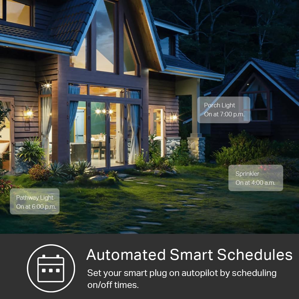 Outdoor Landscape Lighting LED 12V Low Voltage Outdoor Smart Plug Double Socket, Matter Smart Home Wi-Fi Outlet Timer, Works with Apple HomeKit, Amazon Alexa, Google Home, SmartThings