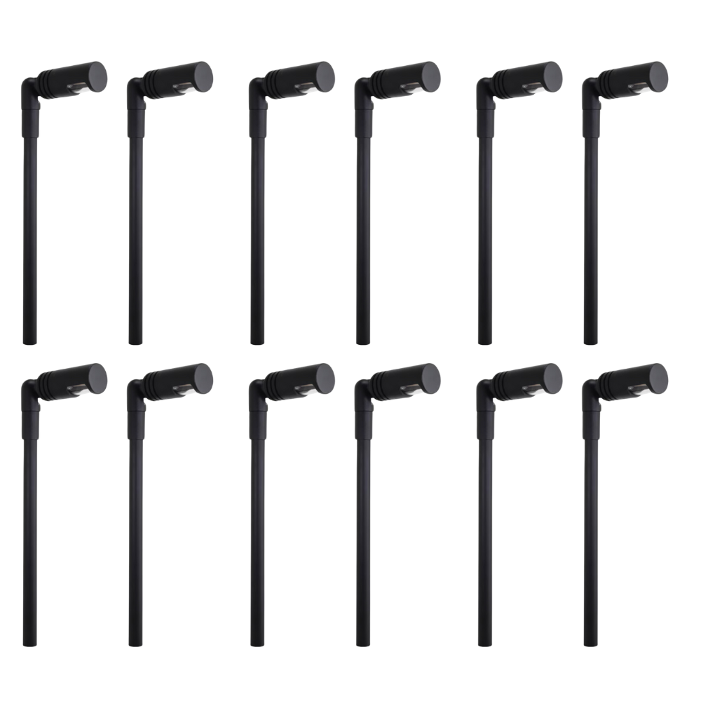 Outdoor Landscape Lighting LED 12V Low Voltage KL108 4x/8x/12x Package Low Voltage 3W 2700K G4 LED Directional Combo Path and Area Light Outdoor Lighting Black 12 Pack