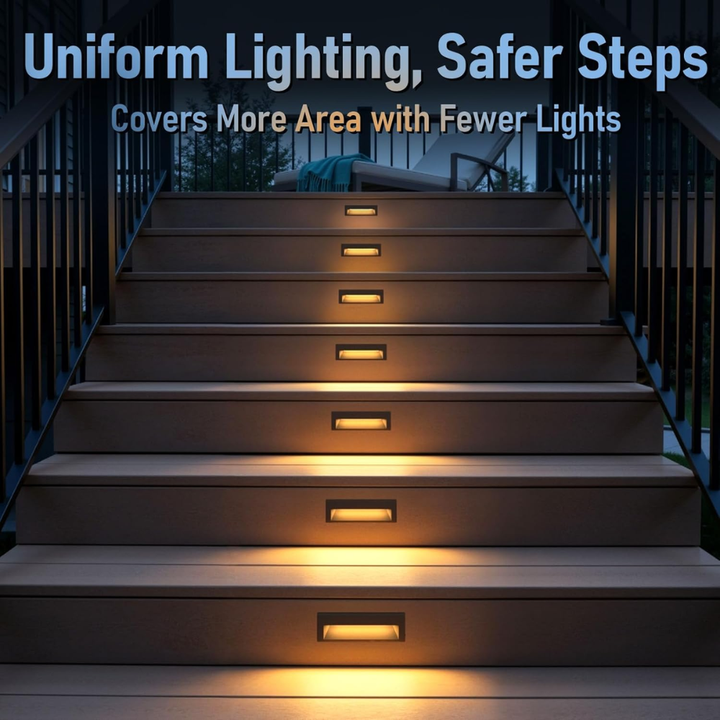 Outdoor Landscape Lighting LED 12V Low Voltage STLA10 Package 6W Low Voltage 10.6" LED Outdoor Step Lights, 12V-24V 5CCT 1800K/2700K/3000K/4000K/5000K Integrated LED Aluminum Deck Lights Landscape Lights