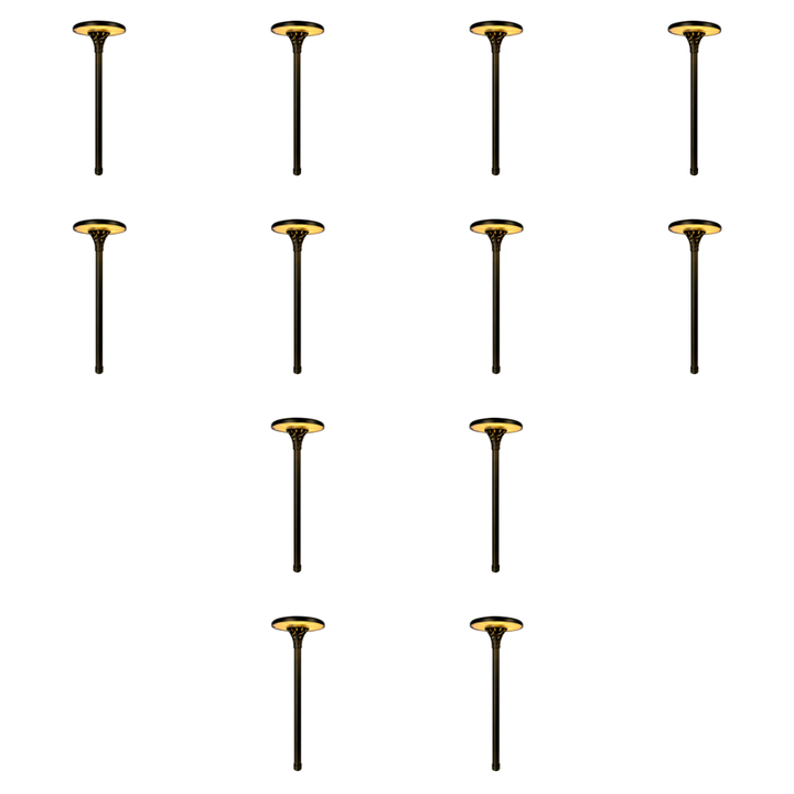 Outdoor Landscape Lighting LED 12V Low Voltage PLB28 4x/8x/12x Package Outdoor Garden Pathway Light | 12V Low Voltage Brass Path Light 4W 3000K Integrated LED 12 Pack