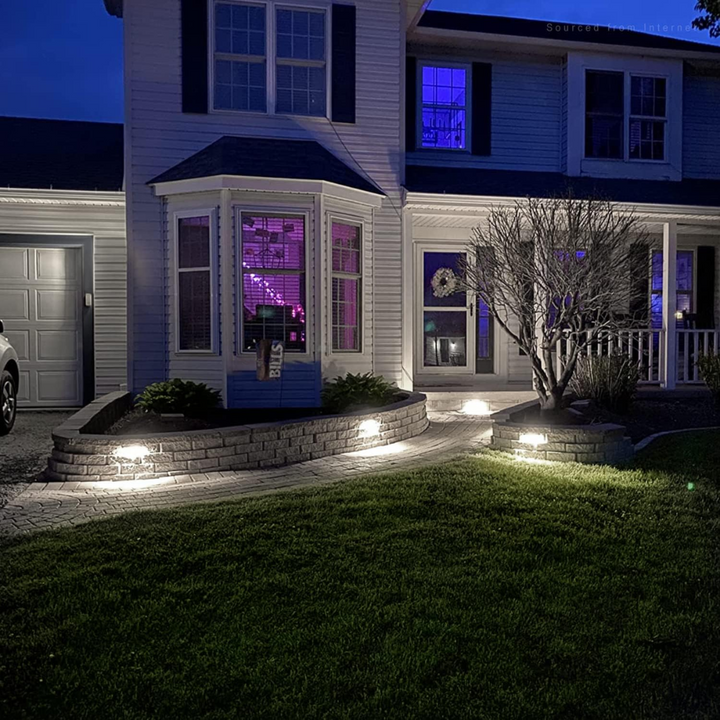 Outdoor Landscape Lighting LED 12V Low Voltage ELA02 8-Pack 4 Inch 2W 2700K/5000K LED Retaining Wall Lights, Hardscape 12V Low Voltage Landscape Lights Package
