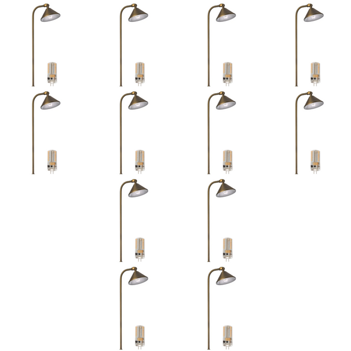 Outdoor Landscape Lighting LED 12V Low Voltage BPLP07 Tulay Bell Brass Path Light 4x/8x/12x G4 2W Dimmable 2700K Package Low Voltage Landscape Lighting 12 Pack Antique Brass