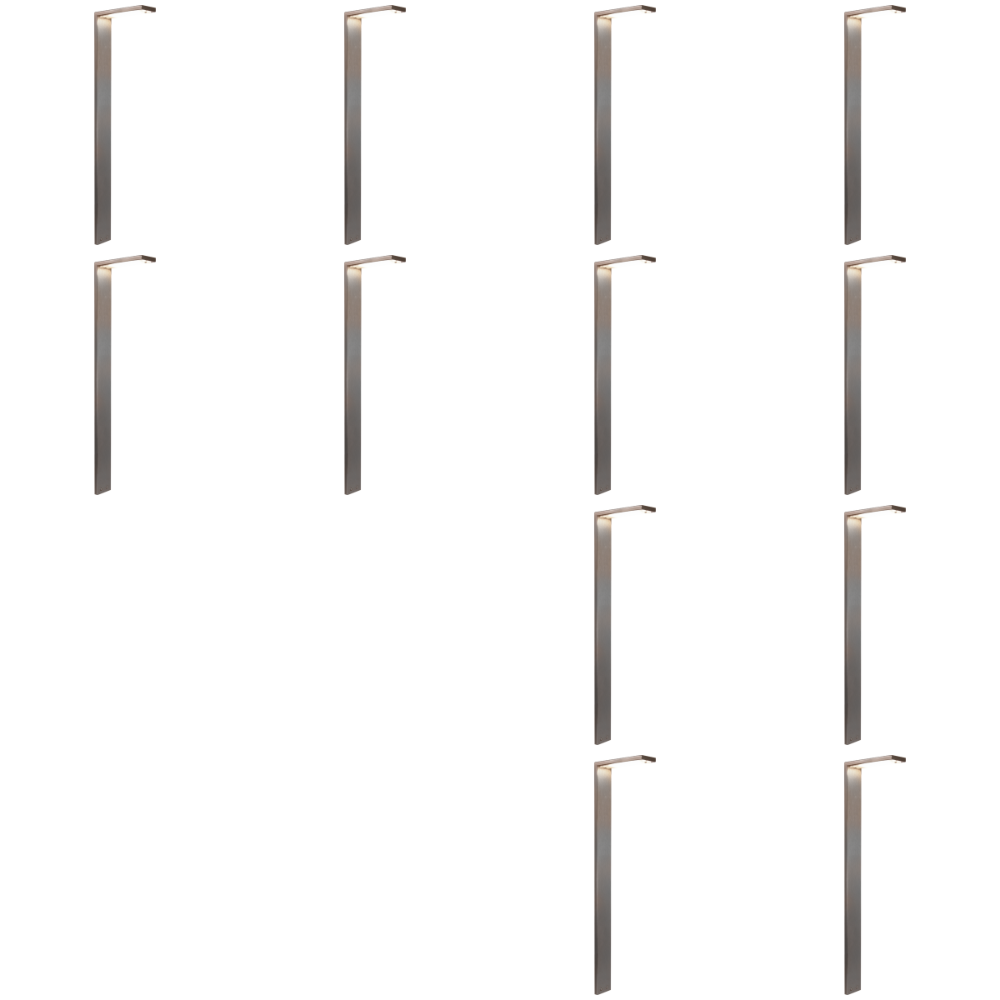 Outdoor Landscape Lighting LED 12V Low Voltage CDPS58 4x/8x/12x Package 3W Stainless Steel Directional Pathway Light LED Bollard Landscape Lighting 12V Low Voltage Stainless Steel 12 Pack
