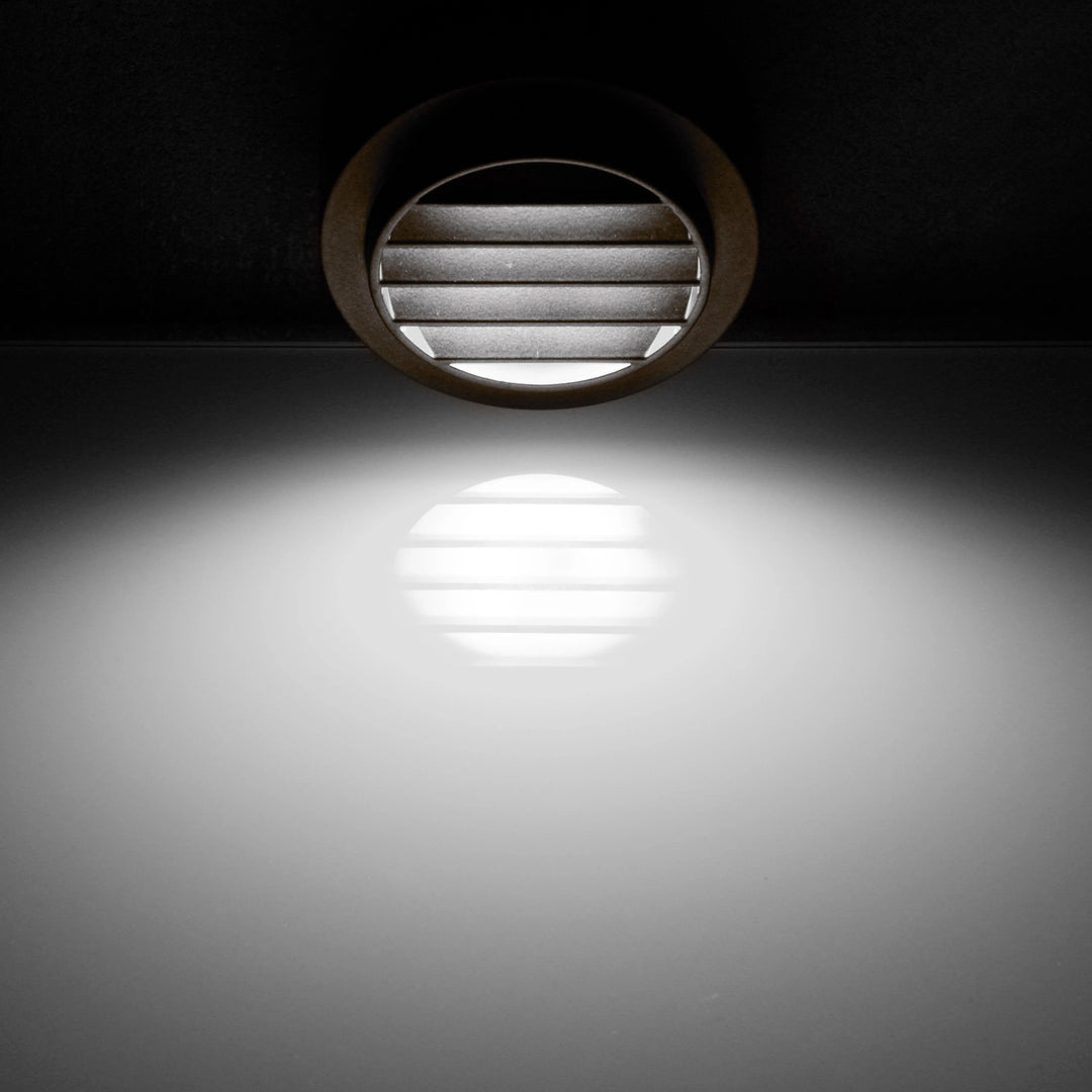 Outdoor Landscape Lighting LED 12V Low Voltage STAL02 Ventilatore Aluminum Round Surface Mount Integrated 3W 3000K LED Deck Light Low Voltage Landscape Lighting