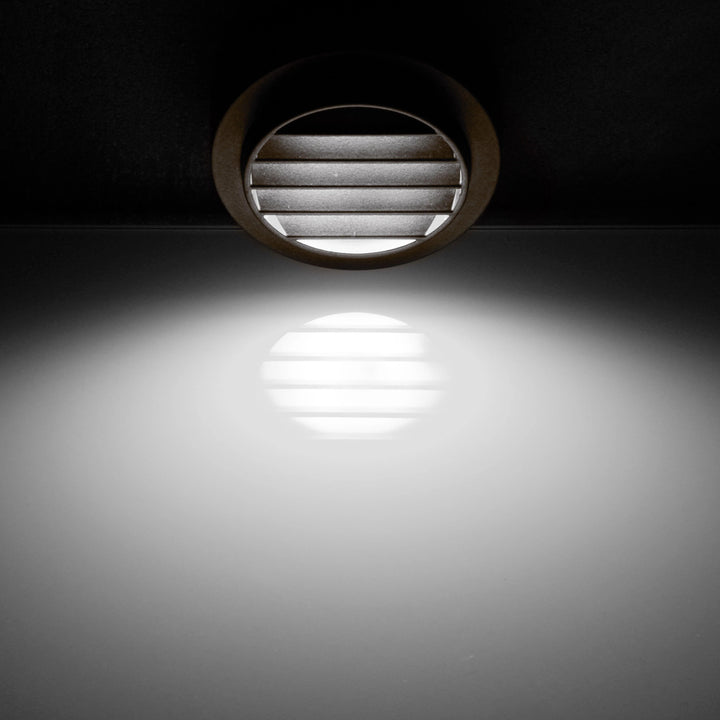 Outdoor Landscape Lighting LED 12V Low Voltage STAL02 Ventilatore Aluminum Round Surface Mount Integrated 3W 3000K LED Deck Light Low Voltage Landscape Lighting