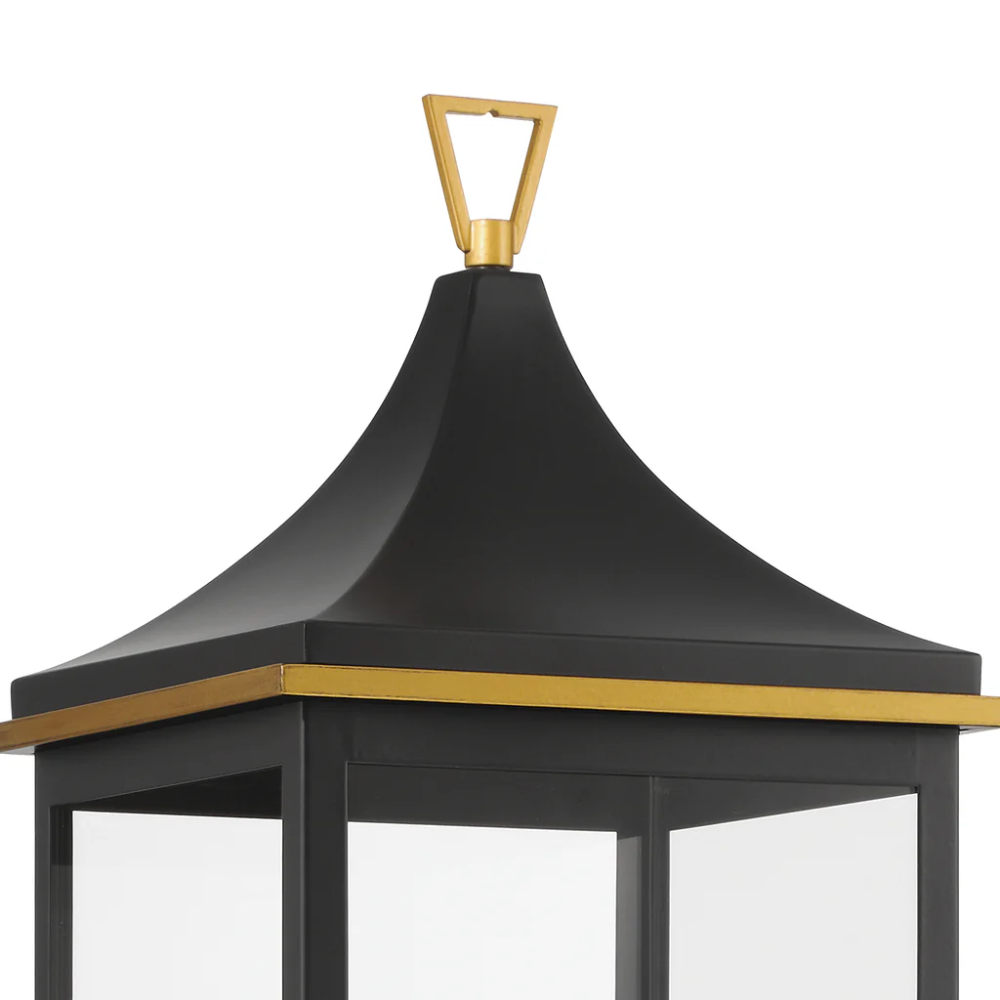 Outdoor Landscape Lighting LED 12V Low Voltage Simpson 3 Light Outdoor Post Light 10"x27.75" Stainless Steel and Glass Matte Black with Textured Gold Finish 120V 3 E12 Candelabra Base LED Bulb Sockets Casual Farmhouse Lantern for Patio, Garden, Exterior Posts