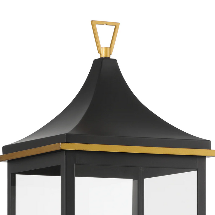 Outdoor Landscape Lighting LED 12V Low Voltage Simpson 3 Light Outdoor Post Light 10"x27.75" Stainless Steel and Glass Matte Black with Textured Gold Finish 120V 3 E12 Candelabra Base LED Bulb Sockets Casual Farmhouse Lantern for Patio, Garden, Exterior Posts