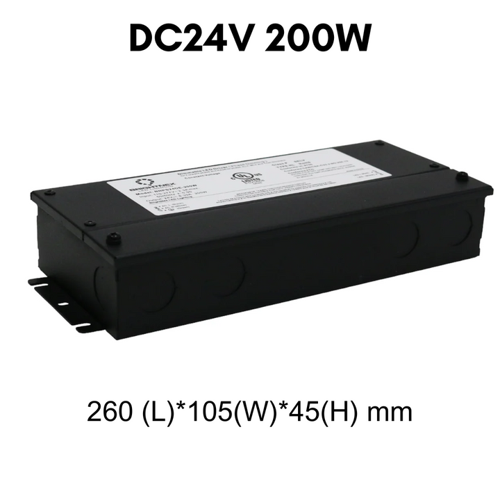 Outdoor Landscape Lighting LED 12V Low Voltage TSDC01 12V/24V DC Low Voltage Dimmable Transformers UL Listed LED Driver Outdoor Rated 24V DC 200W No Pigtail Plug
