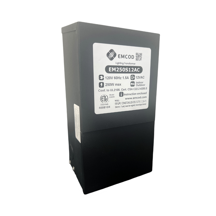 Outdoor Landscape Lighting LED 12V Low Voltage EM Series 12V/24V AC Low Voltage Dimmable Transformers LED Driver Outdoor Rated EM Series 12V/24V AC Low Voltage Dimmable Transformers LED Driver Outdoor Rated (EMCOD)