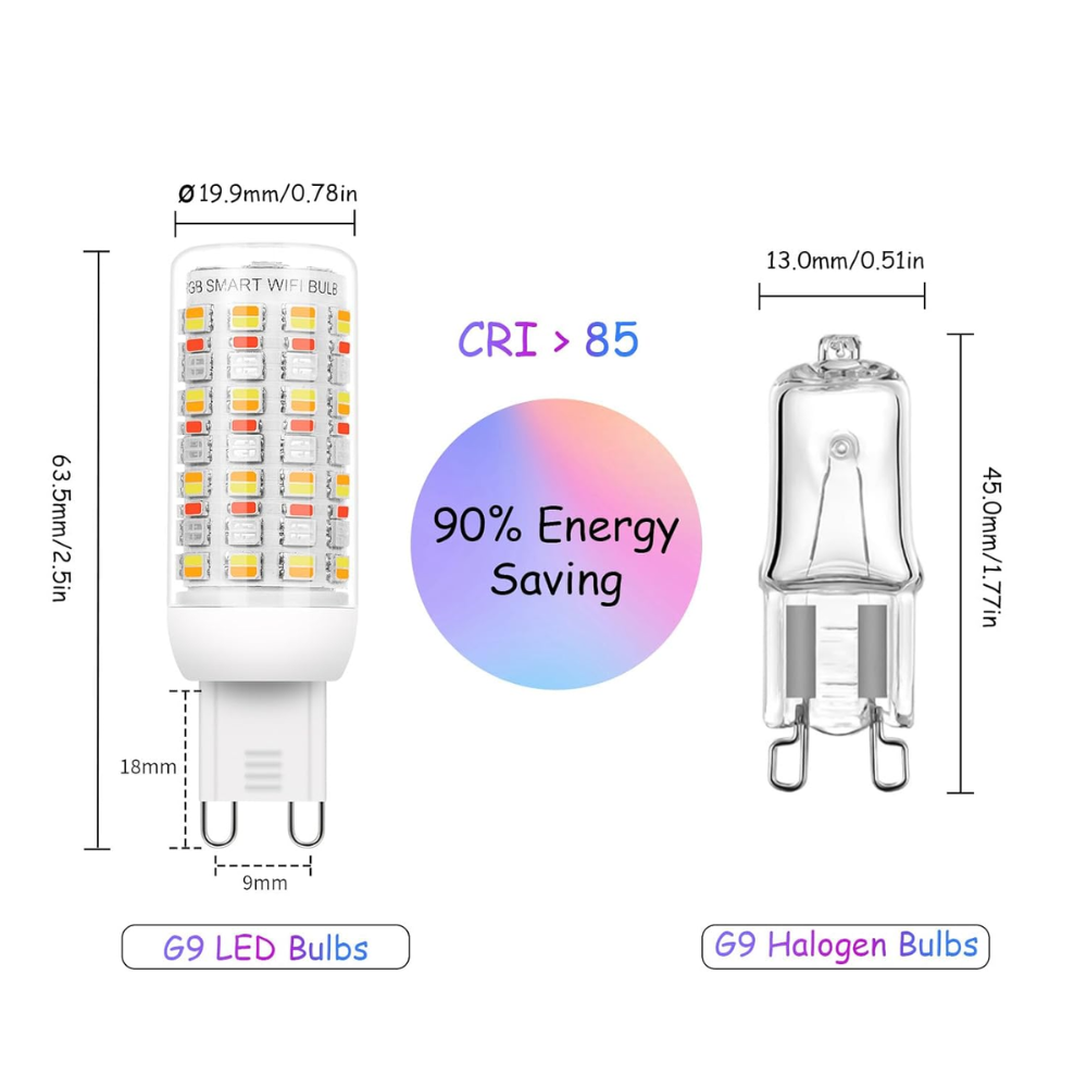 Outdoor Landscape Lighting LED 12V Low Voltage RGBCW G9 4W Smart WI-FI Control LED Light Bulb 2/3 Pack, Energy Saving RGBCW Color Changing 2700K-6500K High Voltage 120V Outdoor LED Bulb Compatible with Alexa and Google Assistant