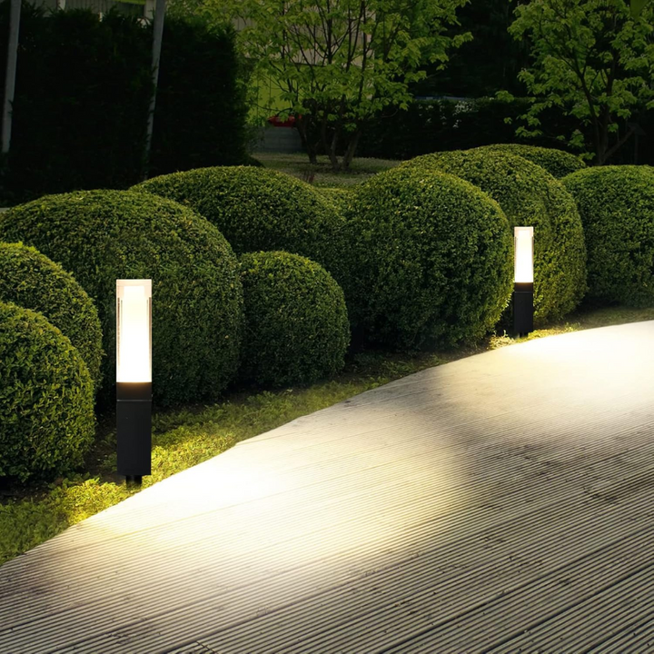 Outdoor Landscape Lighting LED 12V Low Voltage ALPL01 4-Pack 7W LED Line Voltage Bollard Landscape Light | High Voltage Path Light Waterproof