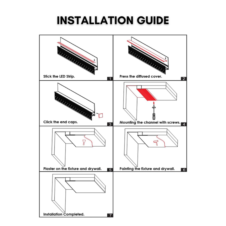 Outdoor Landscape Lighting LED 12V Low Voltage AC19 Trimless Recessed Baseboard Drywall Plaster Mud-In Z-Type Aluminum Channel with 6.6FT/2M For Max Inner 12.7mm Width LED Strip Lights Pack of 4