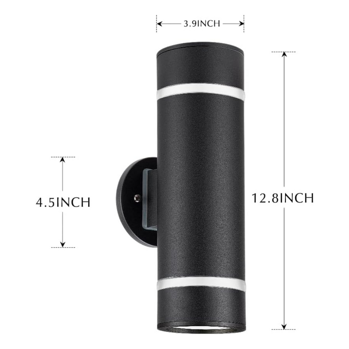 Outdoor Landscape Lighting LED 12V Low Voltage SCSH01 120V Line Voltage LED Stainless Steel Cylinder Up Down Light 2 Directional Sconce Lighting Medium Base Sockets