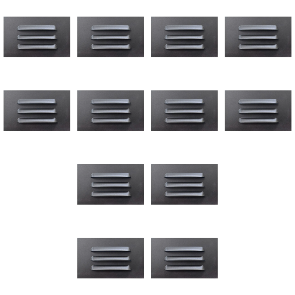 Outdoor Landscape Lighting LED 12V Low Voltage STA11 4x/8x/12x Package 3.5W 12V Low Voltage 3000K Warm White Integrated Rectangular Waterproof Horizontal LED Aluminum Step Light Wall Lighting Fixture Dark Bronze 12 pack
