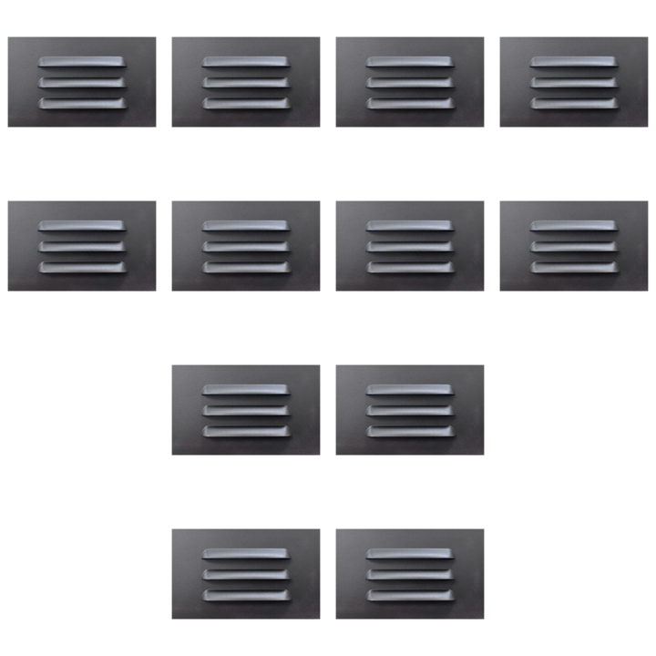 Outdoor Landscape Lighting LED 12V Low Voltage STA11 4x/8x/12x Package 3.5W 12V Low Voltage 3000K Warm White Integrated Rectangular Waterproof Horizontal LED Aluminum Step Light Wall Lighting Fixture Dark Bronze 12 pack