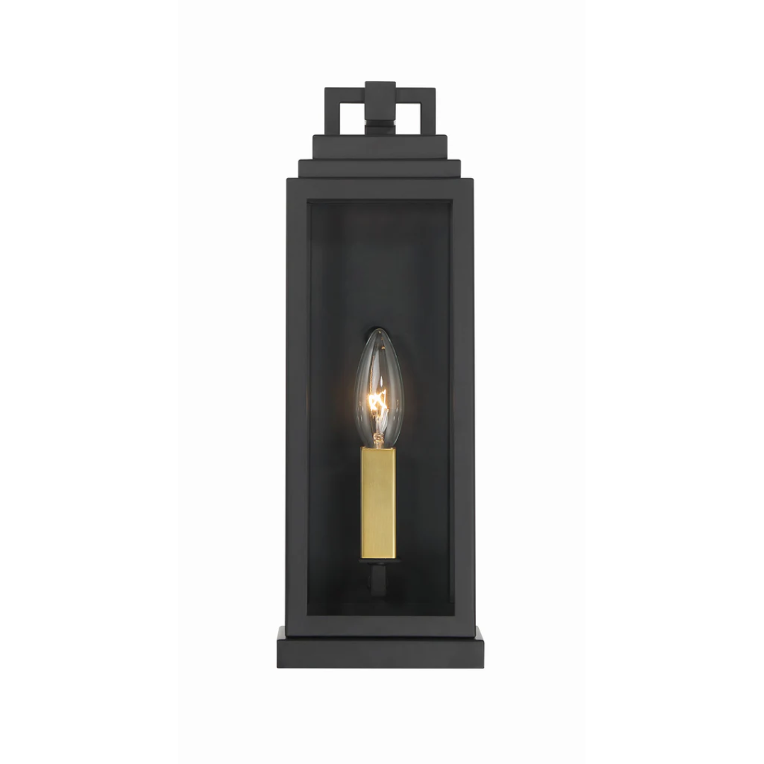 Outdoor Landscape Lighting LED 12V Low Voltage Aspen 1 Light Outdoor Sconce 5"x14" Stainless Steel and Clear Glass Matte Black Finish 120V 1 E12 Candelabra Base LED Bulb Socket for Patio, Garden, Exterior Walls