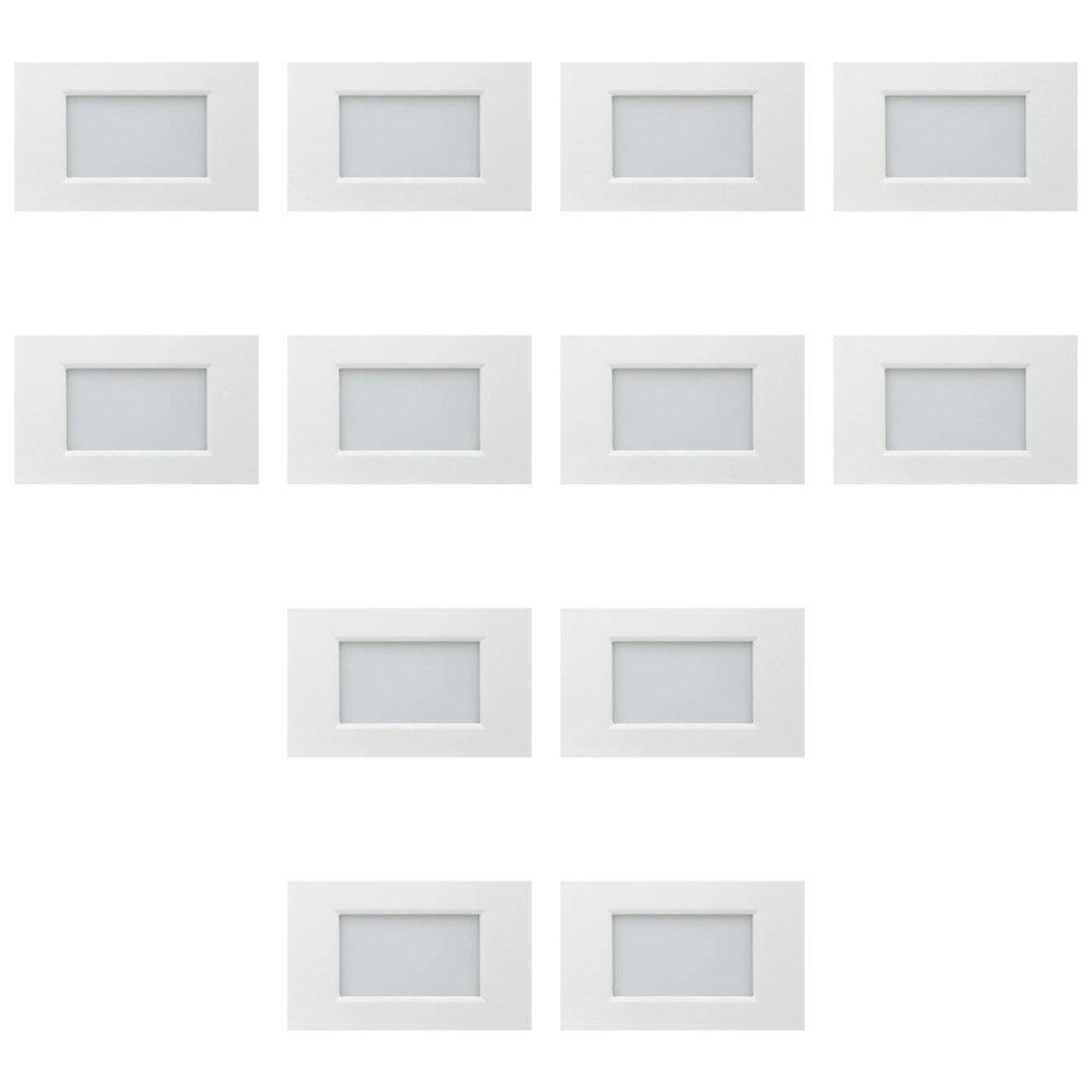 Outdoor Landscape Lighting LED 12V Low Voltage STA10 4x/8x/12x Package 3.5W 12V Low Voltage 3CCT Rectangular Waterproof Horizontal LED Aluminum Stair Step Light Fixture White 12 Pack