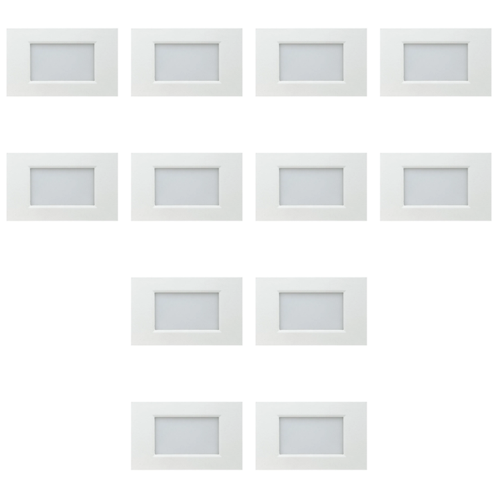 Outdoor Landscape Lighting LED 12V Low Voltage STA10 4x/8x/12x Package 3.5W 12V Low Voltage 3CCT Rectangular Waterproof Horizontal LED Aluminum Stair Step Light Fixture White 12 Pack