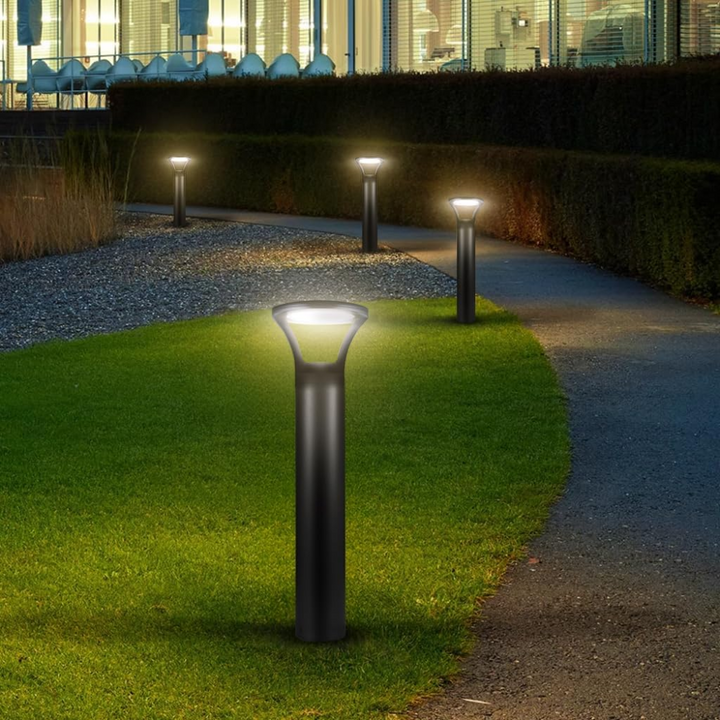 Outdoor Landscape Lighting LED 12V Low Voltage BPLA07 39" 120V Tunable 10W/18W/25W 3000K/4000K/5000K 3CCT Black Aluminum Round-Top Bollard Light Line Voltage Commercial Bollard Path Light Outdoor Lighting
