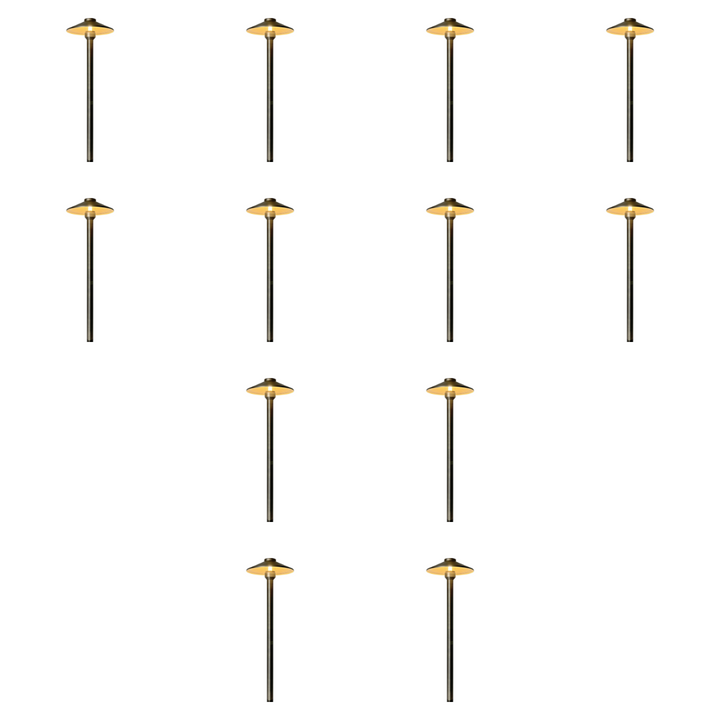 Outdoor Landscape Lighting LED 12V Low Voltage PLB26 4x/8x/12x Package Outdoor Garden Pathway Light | 12V Low Voltage Brass Path Light with G4 3W 3000K Bulb Natural Brass 12 Pack