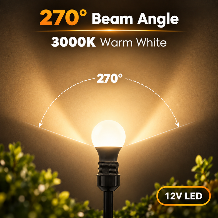 Outdoor Landscape Lighting LED 12V Low Voltage E26 6W 12V-24V 3000K/5000K 600LM AC/DC LED Shatterproof Bulbs 6-Pack Non-Dimmable Energy Saving Low Voltage Light Bulb