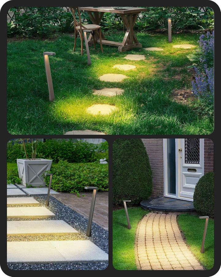 Outdoor Landscape Lighting LED 12V Low Voltage ALP21 4-Pack 5.5W 3000K LED Landscape Pathway Light Package, 12V Low Voltage Modern Path Lights