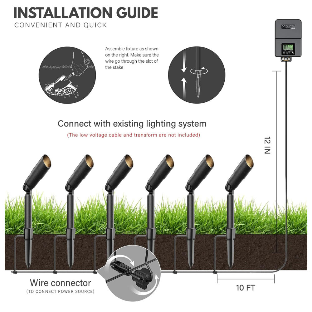 Outdoor Landscape Lighting LED 12V Low Voltage SPAA02 Tall Aluminum Adjustable Shroud Spotlight LED MR11 3W 3000K 12V Low Voltage Outdoor Lighting Package of 4