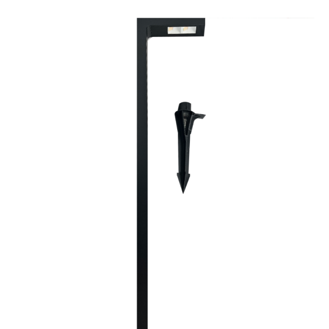 Outdoor Landscape Lighting LED 12V Low Voltage CDPA74 7W 3000K Heavy Duty Black L-Shape Cast Aluminum 12V Low Voltage LED Outdoor Landscape Path Light