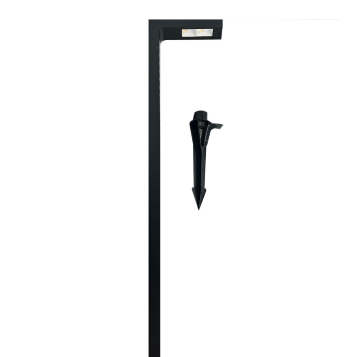 Outdoor Landscape Lighting LED 12V Low Voltage CDPA74 7W 3000K Heavy Duty Black L-Shape Cast Aluminum 12V Low Voltage LED Outdoor Landscape Path Light