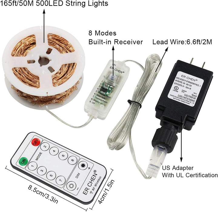 Outdoor Landscape Lighting LED 12V Low Voltage Fairy Lights LED 4.5V Low Voltage Dimmable Copper Wire Starry String Lights 2700K or 5000K IP65 Waterproof with Remote Control and Adapter