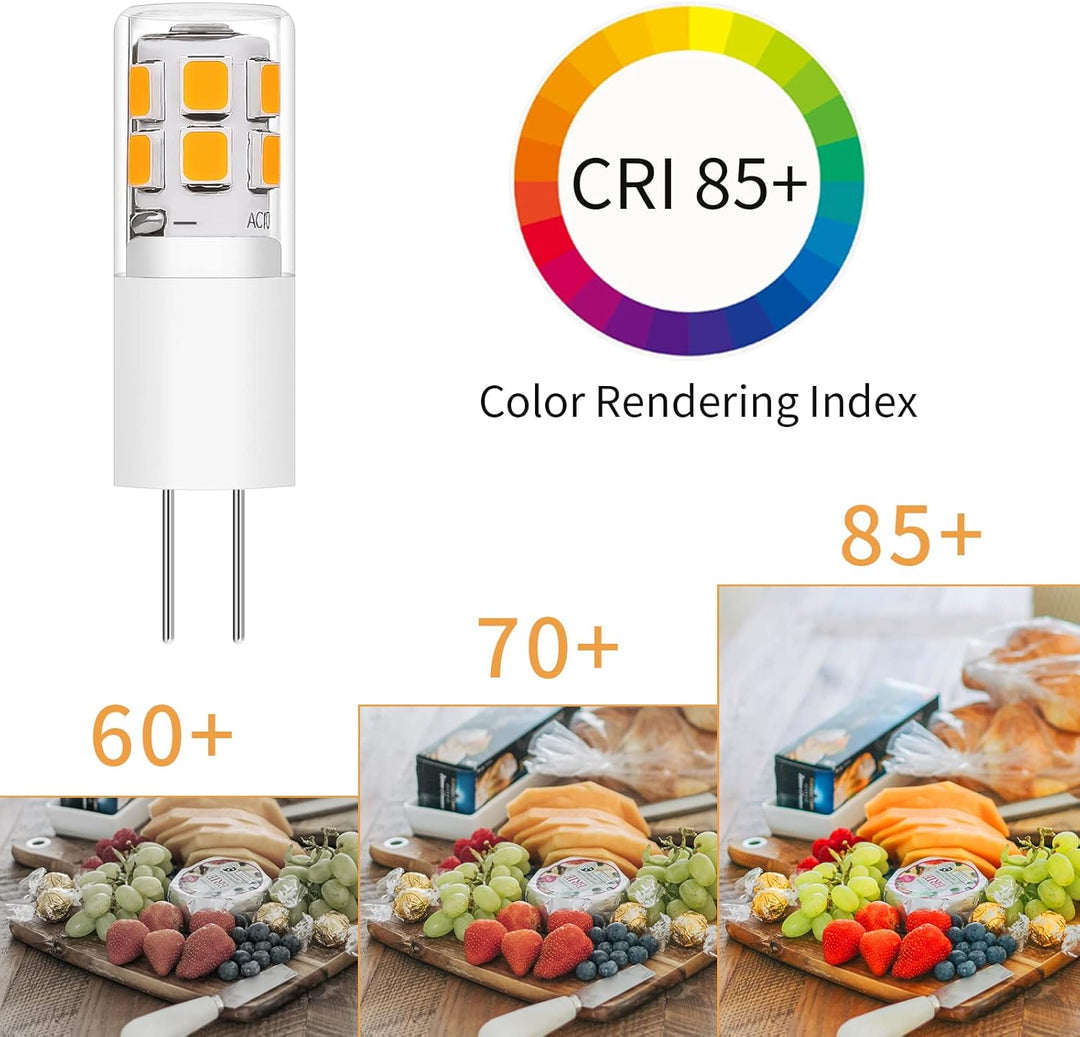Outdoor Landscape Lighting LED 12V Low Voltage 10 Pack 120V Line Voltage G4 1.3W Bi Pin 3000K/6000K LED Ceramic Capsule Bulb Energy Efficient Light