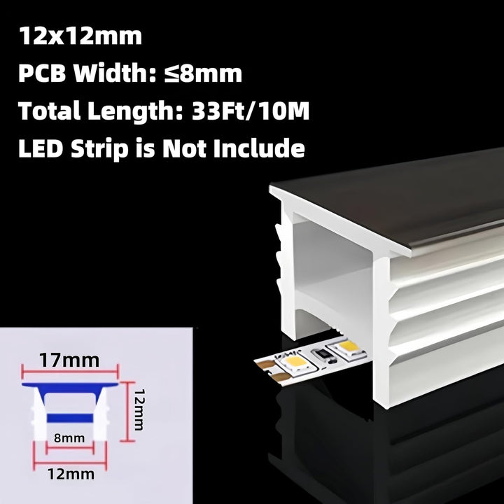 Outdoor Landscape Lighting LED 12V Low Voltage SC01 Black Silicone LED Channel with Flange Recessed Flexible Tube Black Cover 33ft/10M Roll 12x12mm