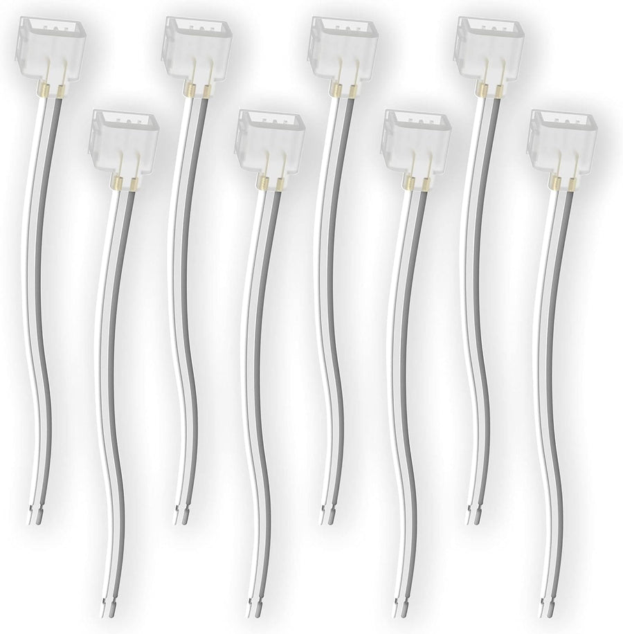 Outdoor Landscape Lighting LED 12V Low Voltage SLN 8 Pack Solderless Strip to Wire Connectors Package for Single Color LED 12V DC Strip Light Neon