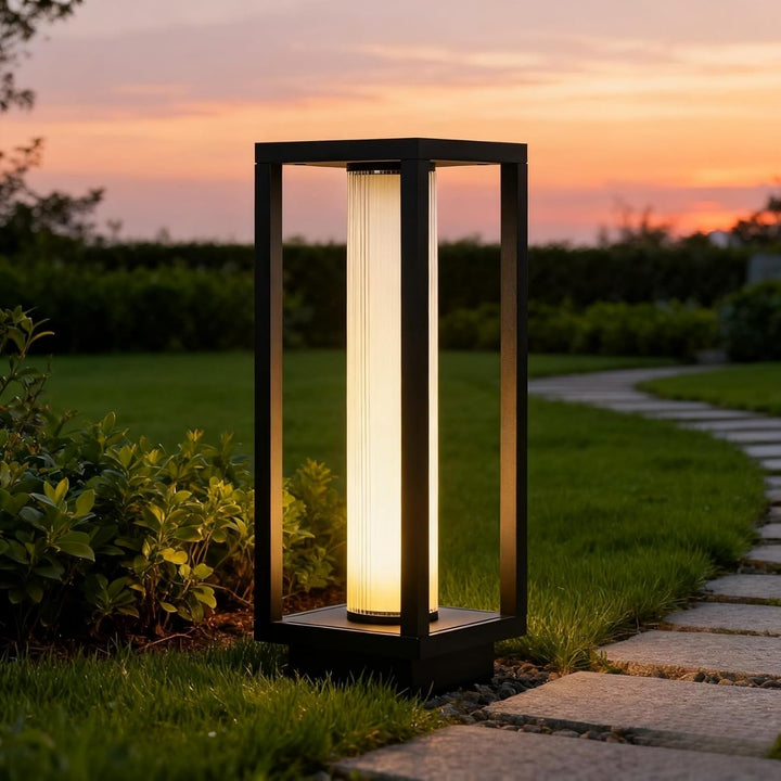Outdoor Landscape Lighting LED 12V Low Voltage CPLA15 DC12V Low Voltage Integrated 10W 15" LED 3000K Outdoor Aluminum Ribbed Area Path Light Bolted Mount Base IP65 Waterproof