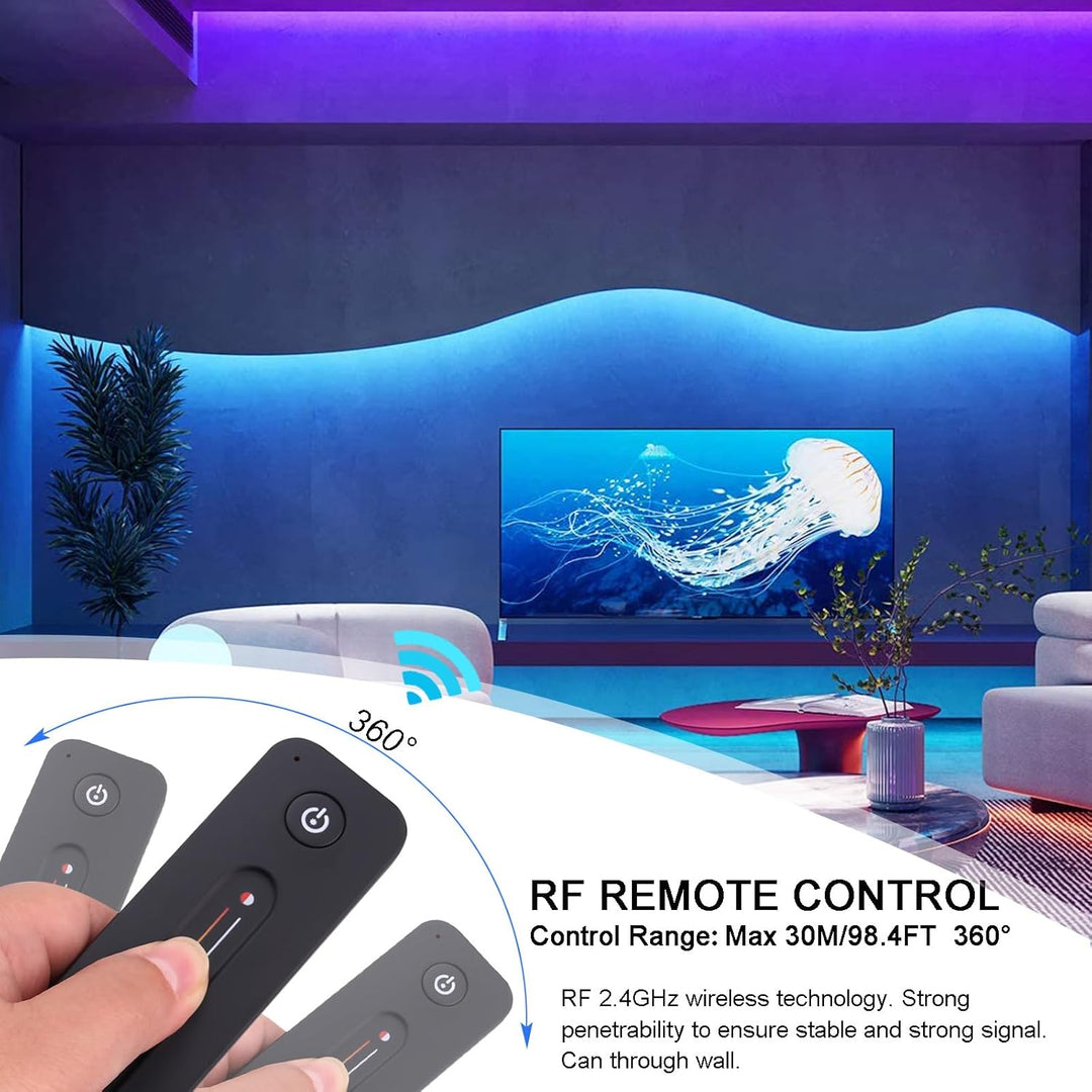 Outdoor Landscape Lighting LED 12V Low Voltage DC5V-36V 8A LED Low Voltage Controller with Wireless RF Remote, Sensitive Touch Slide Controller, No Flicker, ON/OFF Kit for LED Strip Light