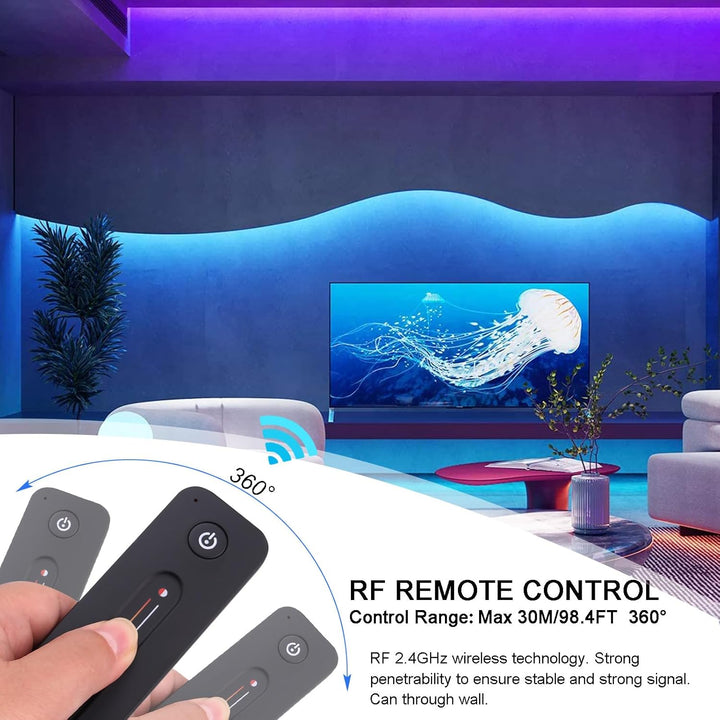 Outdoor Landscape Lighting LED 12V Low Voltage DC5V-36V 8A LED Low Voltage Controller with Wireless RF Remote, Sensitive Touch Slide Controller, No Flicker, ON/OFF Kit for LED Strip Light
