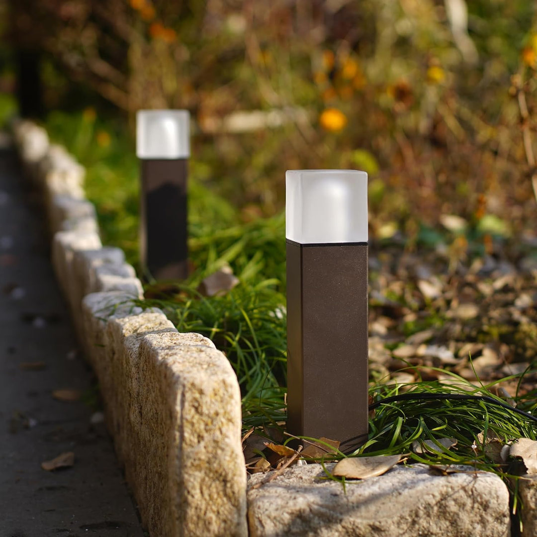 Outdoor Landscape Lighting LED 12V Low Voltage ALP51 8-Pack LED Landscape Pathway Lights Package, 2700K 2W Low Voltage 12V AC Bronze Bollard Outdoor Landscape Lighting