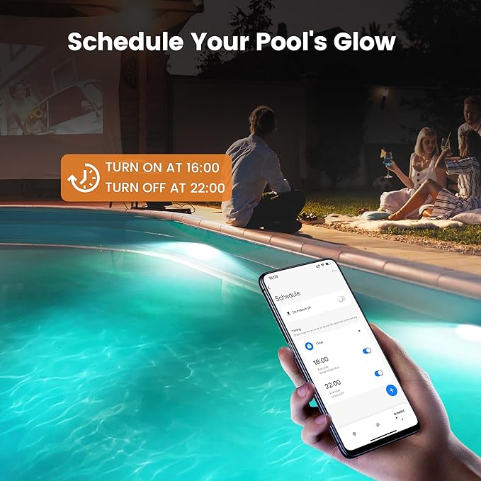 Outdoor Landscape Lighting LED 12V Low Voltage PL35 12V AC Smart LED Stainless Steel Pool Light Jacuzzi Spa RGB Color Changing Low Voltage Light, Works with Alexa, Google Assistant via Smart Life App