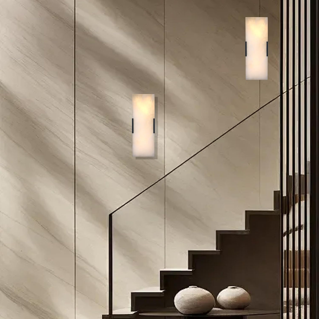 Outdoor Landscape Lighting LED 12V Low Voltage SCH12 Alabaster Marble 15" Indoor Wall Sconce Light Dimmable LED E12 Candelabra Base Socket Line Voltage 120V